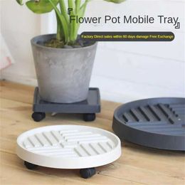 Planters Pots Flower pot holder tray with wheels multifunctional flower tray base durable flower pot tray circular square bonsai plant trayQ240517