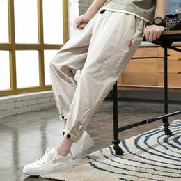 Men's Pants Sport Trousers Drawstring Waist Straight Ankle-banded Sweatpants With Side Pockets For Gym Training Jogging Elastic