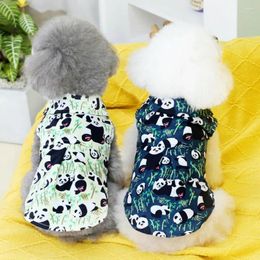 Dog Apparel Pet Vest Lapel Collar Soft Comfortable Breathable Cartoon Panda Print Puppy Sleeveless Shirt Daily Wear Summer Clothes