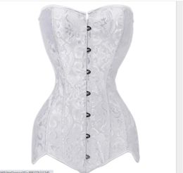 Plus Size Corset Double 26 Steel Boned Corset Overbust Long Torso Bustiers Waist Trainer Corsets Shapewear Cincher Corselet1272v2050999