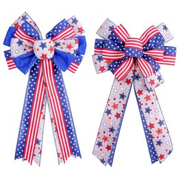 Independence Day Bowknot Hairpins 4th of July Hair Bow Hair Clip American Flag