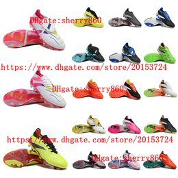 Soccer shoes Elite Tongue FG TF BOOTS cleats turf Mens Football Boots Leather Trainers sports
