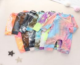 New Spring Autumn Kids Clothes Baby Tie Dye Romper Long Sleeve Infants Gradient color Jumpsuits Boys Girls Casual Clothing M23546665561
