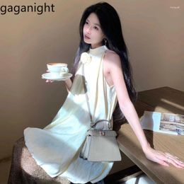 Casual Dresses Gaganight Women Three-dimensional Flower Texture Dress 2024 Summer Gentle Style Temperament Fashionable Slimming