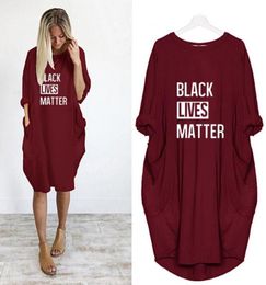 Black Lives Matter Womens T Shirts Dresses with Letters Fashion New Arrival Summer Dress for Women Short Sleeve Long Tee Dress S53215978