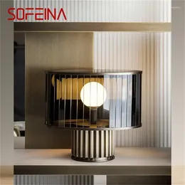 Table Lamps SOFEINA Modern Lamp LED Creative Glass Round Vintage Desk Light For Home Bedroom Bedside Decor
