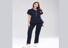 Medigo189 Women039s Two Piece Pants Scrubs hospital uniform Workwear Women Health nurse Dental operating room hand washing sui4848903