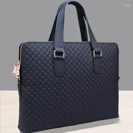 Backpack Genuine Leather Men And Women Handbags Business Briefcase Ladies Shoulder Diagonal Blue/Black 14" Laptop Bag Messenger Bags