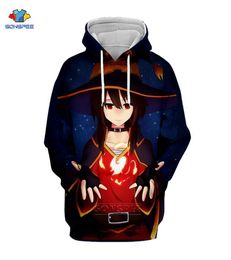 SONSPEE Brand Kawaaii Megumin KonoSuba 3d Print Hoodies Sweatshirt Hipster Anime Unisex Face Tops Cosplay Costume Pullovers H70 204225451