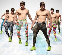 Running Men Sports Camouflage Tight Pants Fitness High Elastic Compression Running Football Basketball Leggings1593362