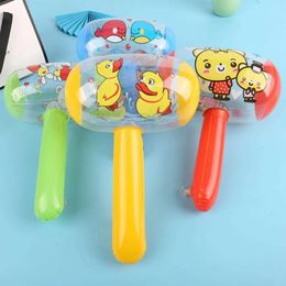 Sand Play Water Fun Cute cartoon inflatable hammer with bell toy PVC happiness cute gift suitable for babies children fun blow hammer toys random Colour N5F8 Q240517