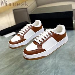 Casual Shoes Spring Autumn Round Toe Genuine Leather Couple Sneakers Small White Woman Lace Up Sports Flats Board 2024