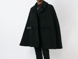 Whole Customise style New fashion Men cape coat loose long woollen overcoat Woollen cloth thick coat autumn winter clothing6131916