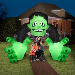 wholesale 5x5m 16.4x16.4ft large Airblown led lighted giant inflatable monster archway for Yard Decorations Halloween Party Supplies Favors