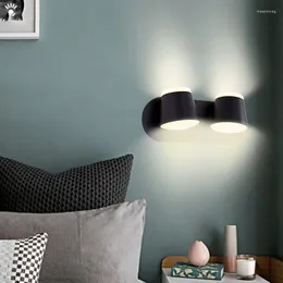 Wall Lamp Adjustable 360 Degrees Indoor LED Light Black White Aisle Sconce Living Room El Bedroom 10W 20W 30W