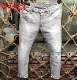 New 2018 Popular Men039s Denim Jean Embroidery Pants Holes Jeans Button Men Pants Long Trousers 9153A139881451