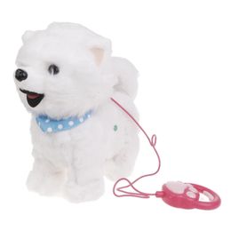 Belt electric dog walking toy simulation singing puppy toy barking plush dog toy baby crawling learning toy childrens gifts 240514