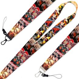 japanese movie film game My Hero Academia Keychain ID Credit Card Cover Pass Mobile Phone Charm Neck Straps Badge Holder Keyring Accessories 2344