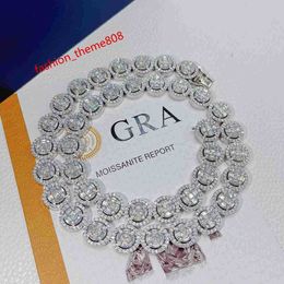 Fashion Hip Hop Jewellery Pass Diamond Tester Vvs Moissanite Diamond Iced Out Necklace Custom Men 925 Silver Cuban Link Chain