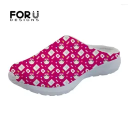 Slippers FORUDESIGNS Women's Flats Sandals Casual 3D Nursing Pattern Summer Fashion Ladies Home Shoes Woman Beach