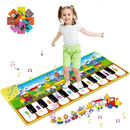 Baby Music Mat Childrens Floor Piano Dance Mat Animal Touch Game Mat 1 2 and 3 Year Old Girls Early Education Toy Gifts 240517