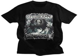 Classic Anime Death Note Tshirt for Men Short Sleeved Print Lawliet Tee Shirt Pure Cotton Mystery Manga Tshirt Clothes Gift P08066842527