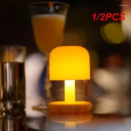 Table Lamps 1/2PCS Mini Desktop Night Lamp Creative USB Rechargeable Mushroom Style Led Light For Coffee Bar Home Decor Bedroom