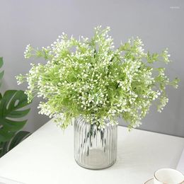 Decorative Flowers 36cm Long White Artificial Berry Bouquet Fruit Plants Mini Leaf Outdoor Living Room Wedding Decoration