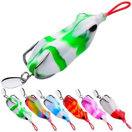 Baits Lures 1 piece of soft frog bait 6.5cm-14.5g floating fish soup fishing silicone follicle rotator Topwater swimming rodQ0517