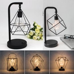 Table Lamps Marble Base Shade Copper Geometric Light Modern Industrial Curved Lamp Indoor Lighting Bedroom Diamond Lights