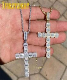 CZ Pendant Necklace Silver Colour 5mm Tennis Chain Ice Out Bling Cubic Zirconia HipHop Women Men Jewellery 2109293542192