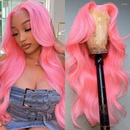 Pink Lace Front Wig Human Hair 13x4 Body Wave Wigs For Women 180% Density Colored 22 Inch