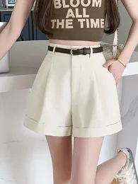 Women's Shorts Korean Version Summer Black Beige High Waist Casual Fashion Khaki Straight Wide Leg Short Pants Versatile