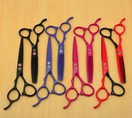 Left Hand Hairdressing Scissors 8001 6039039 175cm Purple Dragon Cutting Scissors Thinning Shears Professional Human Hair 2121221