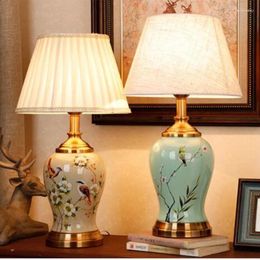 Table Lamps Chinese Style Ceramic Lamp Classical Household Bedroom For Living Room Study Bedside