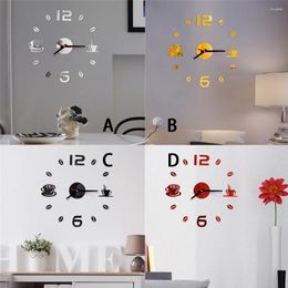 Wall Stickers Modern 3D DIY Roman Numbers Acrylic Mirror Sticker Clock Home Decor Mural Decals High Quality