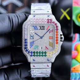 Diamond Watch Automatic Mechanical Movement Mens Watches Waterproof Bracelet Sapphire Business Wristwatches Stainless Steel 40mm Wristw 264U