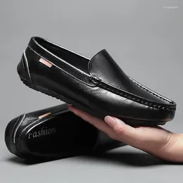 Casual Shoes Fashion Leather Men Italian Brand Formal Loafers Moccasins Breathable Slip On Soft Driving Plus Size 47
