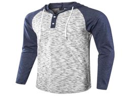 Men039s TShirts Casual Jacquard Knitted Long Sleeve Raglan Henley Jersey Hoodie T Shirt With Hooded Hat Stylish Men Tee Clothi2268614