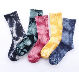 Men women Unisex Novelty Colorful Tiedyeing Sock Skateboard Cotton Harajuku Hiphop Sox Ethnic Couple Long Socks1220655