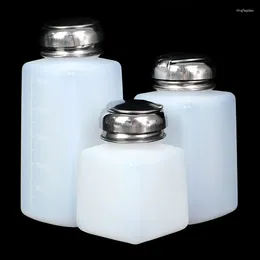 Storage Bottles 100/200/250ml Refillable Empty Pump Dispenser Nail Polish Remover Bottle Liquid UV Gel Art Clean Acetone