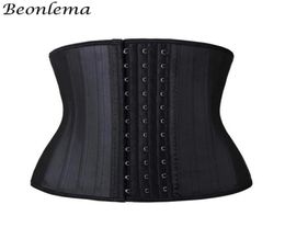 Steen Bones Waist Trainer Latex Plus Size Corset Girdle Moulding Strap Slimming Tummy Breasted Belts Black Body Shaper Women039s2649858