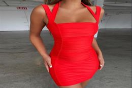 European and American Fashion Necklace Summer Dresses Sexy Tight Wrinkles girls who loved it so much23443143542