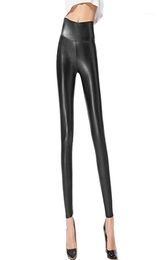 Women039s Leggings 2021 Faux Leather Matte Pants Stretchy Plus Size 4xl 5xl Sexy Elastic Thin Black Women Autumn Fashion7387786