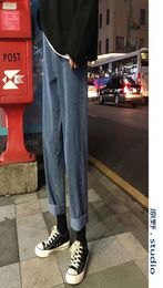 2020Summer pants style chic fall feeling straight wideleg pants men jeans tide brand couple trend daddy pants9031077