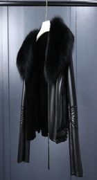 Women Thickening Fur Collar Warm Coats TurnDown Collar Winter Motorcycle Faux Leather Jackets Long Sleeve Faux Fur Jackets8511295