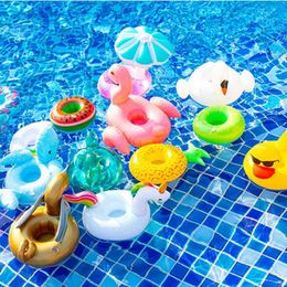 Sand Play Water Fun Flamingo Cup Holder Swimming Pool Toy Childrens Beverage Rack Inflatable Donut Floating Game Party Accessories Q240517