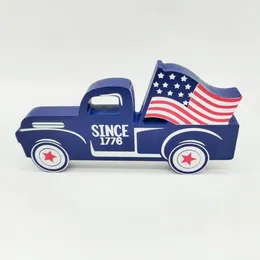 Decorative Figurines Independence Day American Flag Decoration Supplies Foreign Holiday Wooden Toy Car Small Listing Monkey Statue