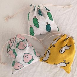 Storage Bags Printed Cotton And Linen Wholesale Drawstring Gift Candy Packaging Bag