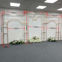 Party Decoration Shiny Luxury Outdoor Lawn Wedding Flower Arch Welcome Entrance Door Frame Event Stage Background Rack